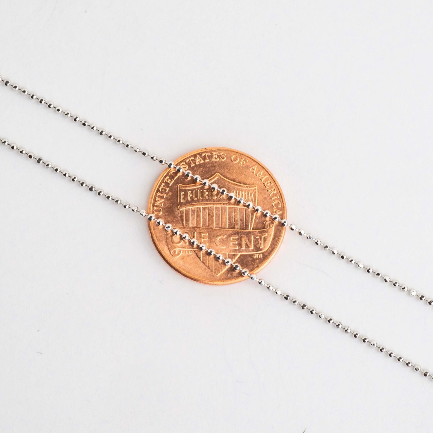 1mm Ball Chain Sterling Silver Necklace - Rhodium Plated - Finished with Spring Ring Clasp - Made in Italy - Available in 16, 18, and 20 Inch Sizes - N4ST