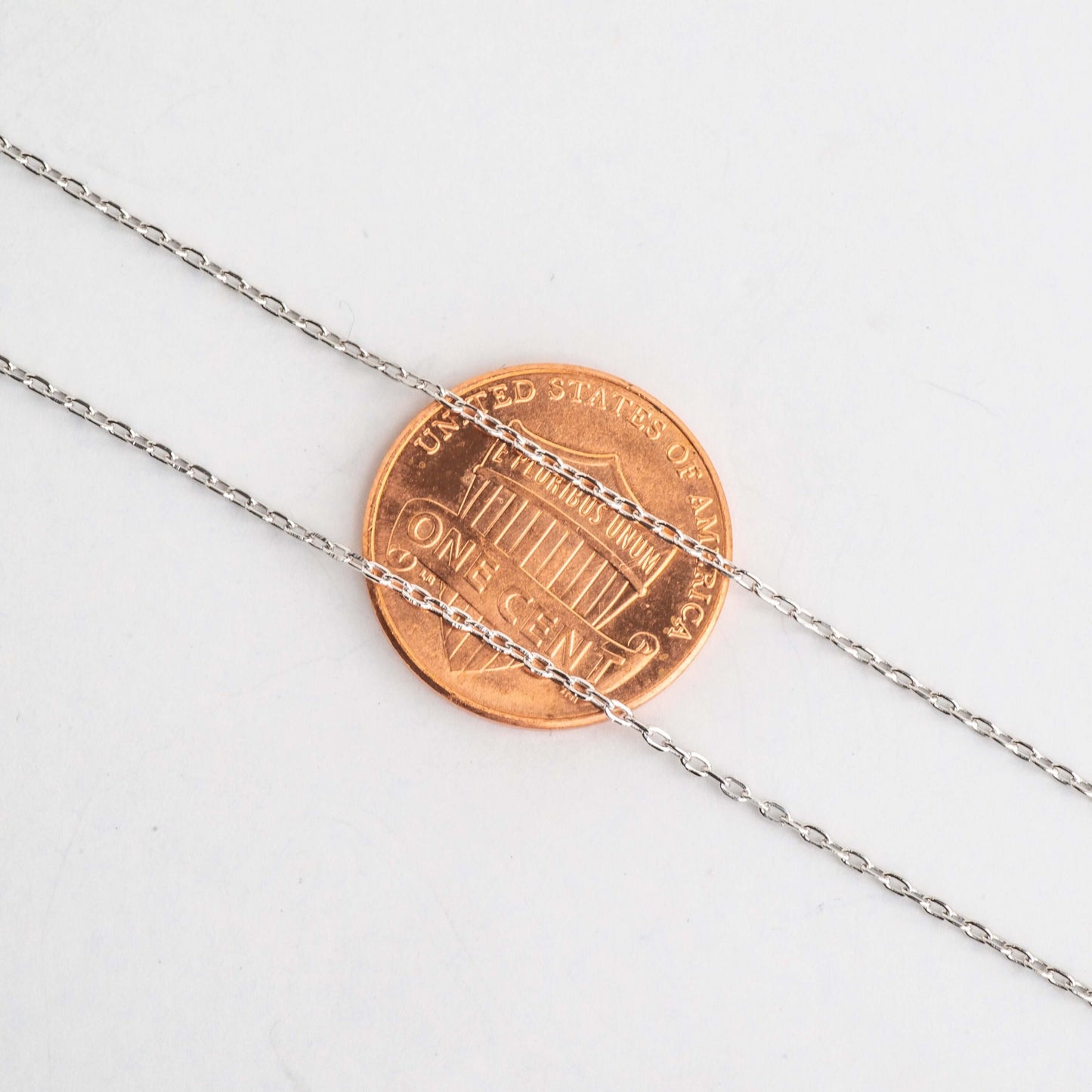 1mm Cable Chain .925 Sterling Silver Necklace - Rhodium Plated - Finished with Spring Ring Clasp - Available in 16, 18, and 20 Inches - N8ST