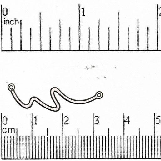 31mm Squiggly Connector - Made of Brass - Satin Rhodium Silver and Satin Hamilton Gold Finishes - Sold by the Piece - K68