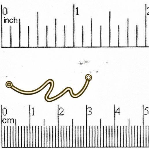 31mm Squiggly Connector - Made of Brass - Satin Rhodium Silver and Satin Hamilton Gold Finishes - Sold by the Piece - K68