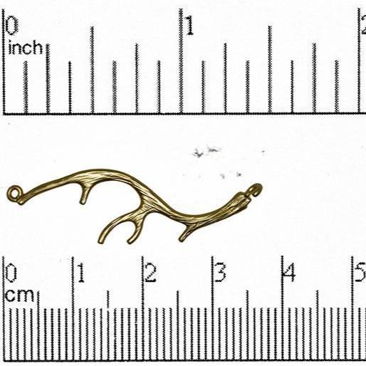 36mm Elk Antler Charm Connector - Made of plated brass - Sold individually - K69