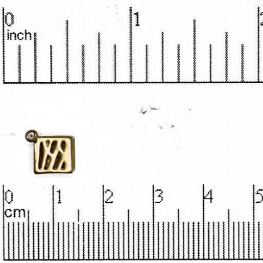 7.5mm Funky Cube Charm with Loop - Made of Brass - Satin Rhodium Silver and Satin Hamilton Gold - Sold by the Piece - K71