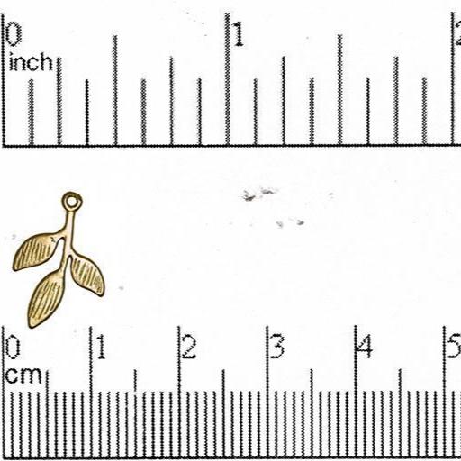 11mm x 16mm 3-Leaf Charm - Made of Brass - Satin Rhodium Silver and Satin Hamilton Gold Finishes - Sold by the Piece - K78