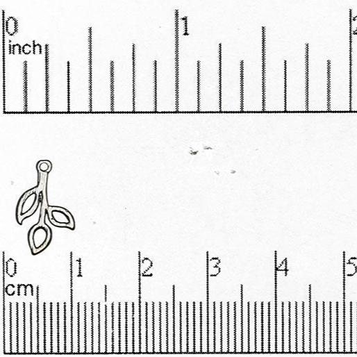 14mm x 8mm Open Three Leaf Charm - Made of Brass - Sold Individually - K81