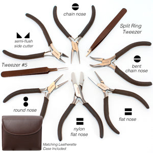 Beader's Tool Set Fashion Color Plier Set & Clutch Chocolate PLFAS01 The BeadSmith