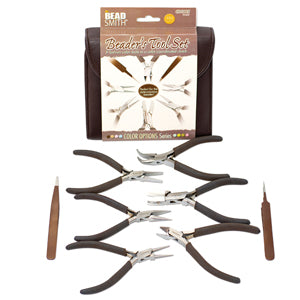 Beader's Tool Set Fashion Color Plier Set & Clutch Chocolate PLFAS01 The BeadSmith