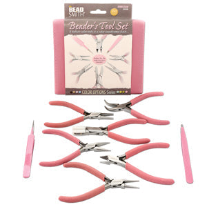 Beader's Tool Set Fashion Color Plier Set & Clutch Bubblegum PLFAS08 The BeadSmith