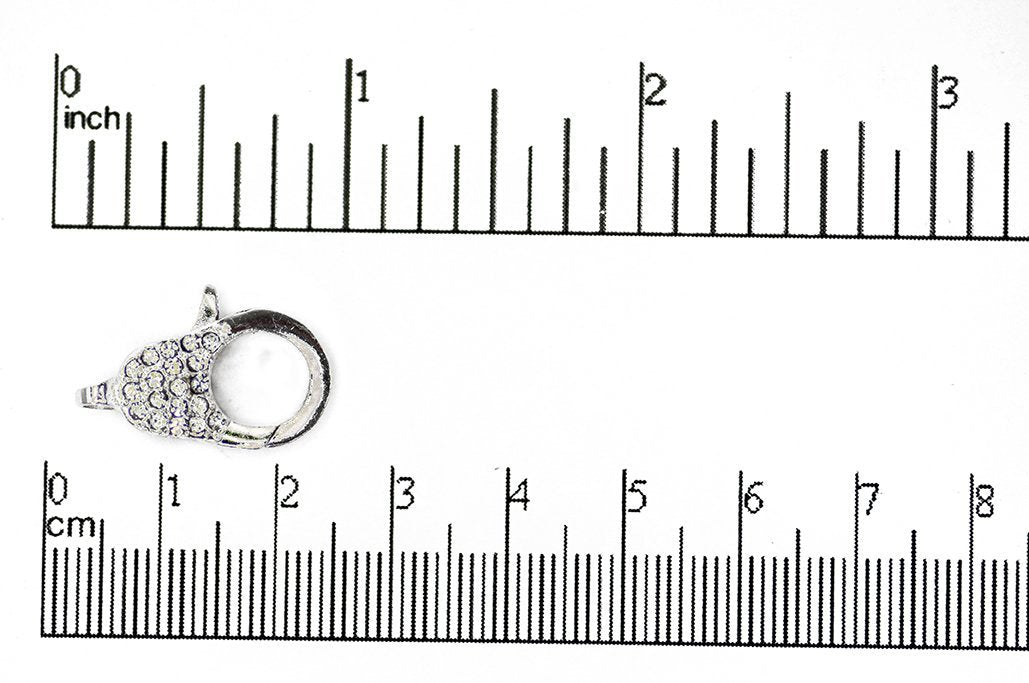 Elegant Pavé Crystal Lobster Clasp 21x13.5mm - Luxurious, Secure Closure for Necklaces and Bracelets, Sold Individually  CL/27