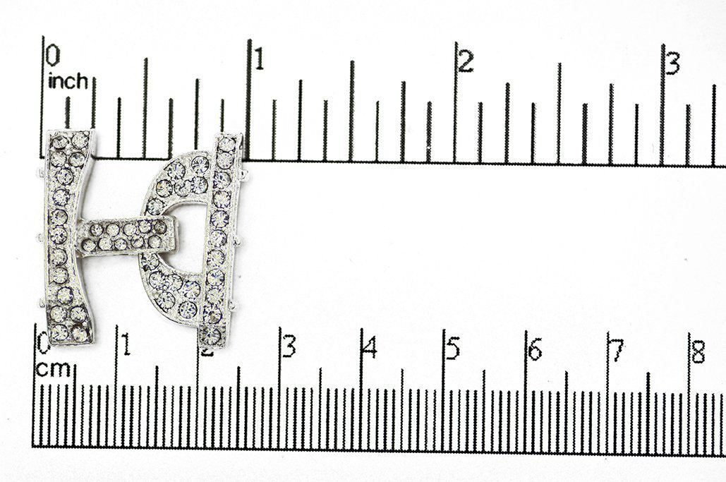 Sparkling Pavé Crystal Buckle Clasp 26x24.5mm with 3 Loop Ends  sold by the Piece - CL/35