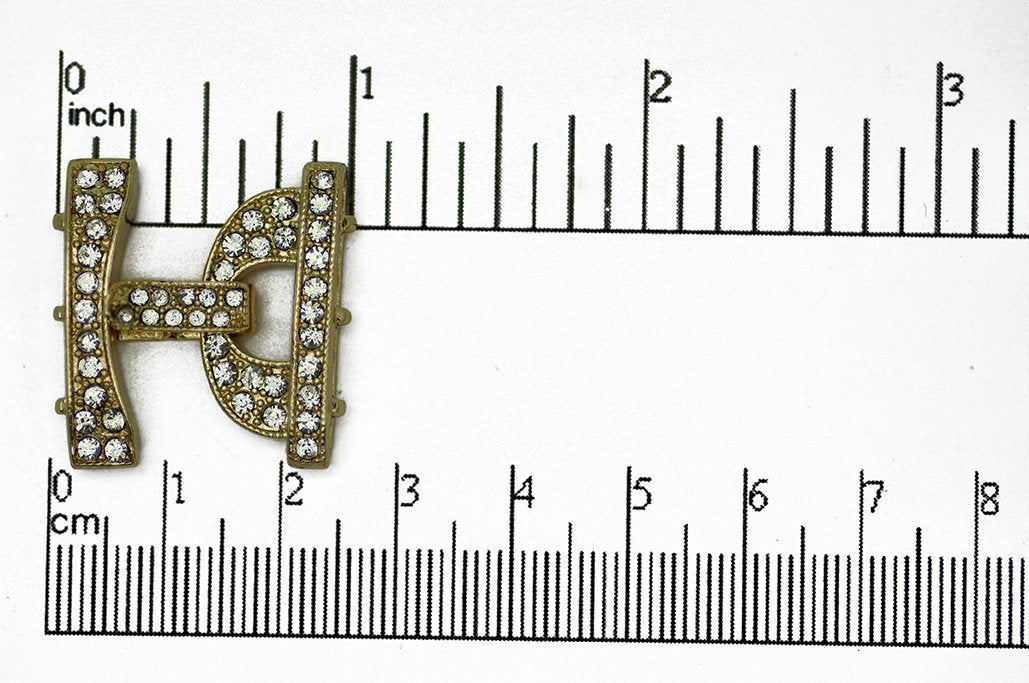 Sparkling Pavé Crystal Buckle Clasp 26x24.5mm with 3 Loop Ends  sold by the Piece - CL/35