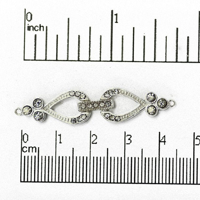 Sleek Pavé Crystal Buckle Clasp 44x10mm with 1 Loop End Sold by the Piece - CL/41