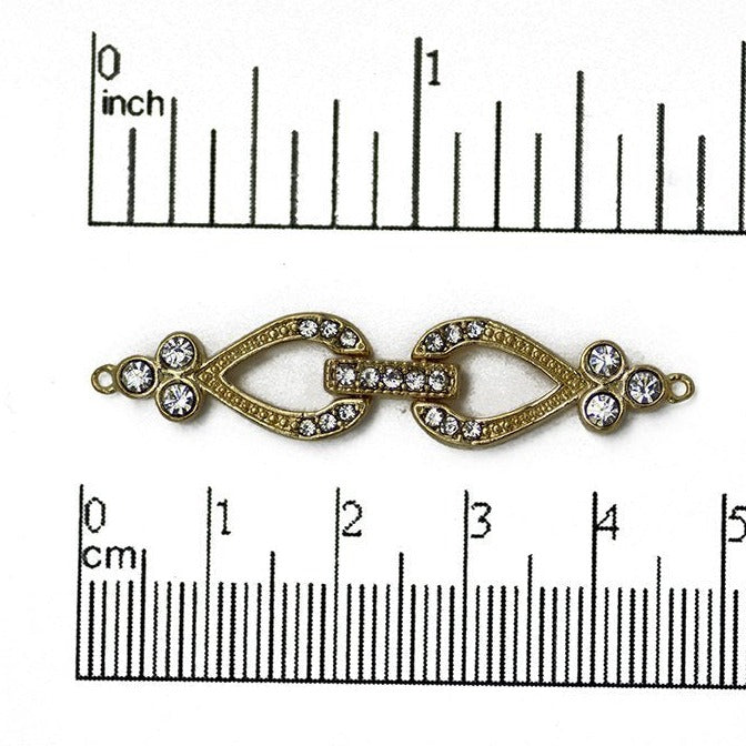 Sleek Pavé Crystal Buckle Clasp 44x10mm with 1 Loop End Sold by the Piece - CL/41