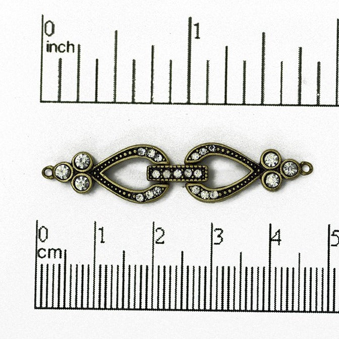Sleek Pavé Crystal Buckle Clasp 44x10mm with 1 Loop End Sold by the Piece - CL/41