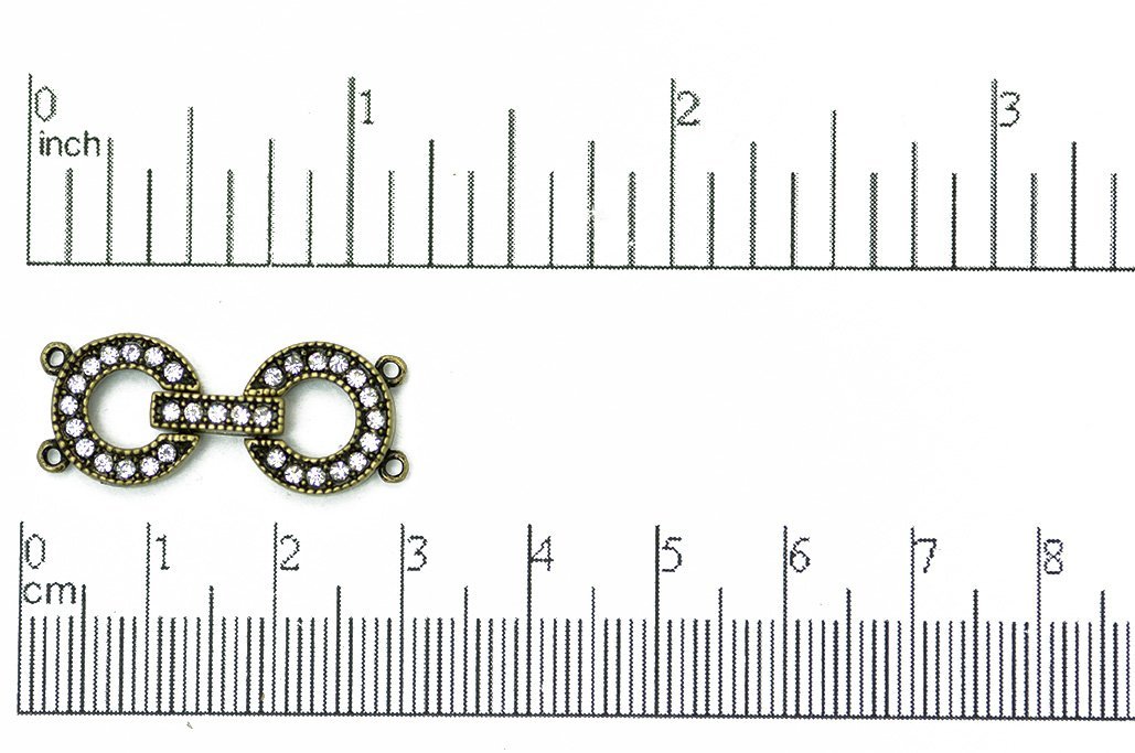 Pavé Crystal Round Buckle Clasp 35x22mm - Luxurious, Secure Centerpiece for Jewelry, Style CL/30