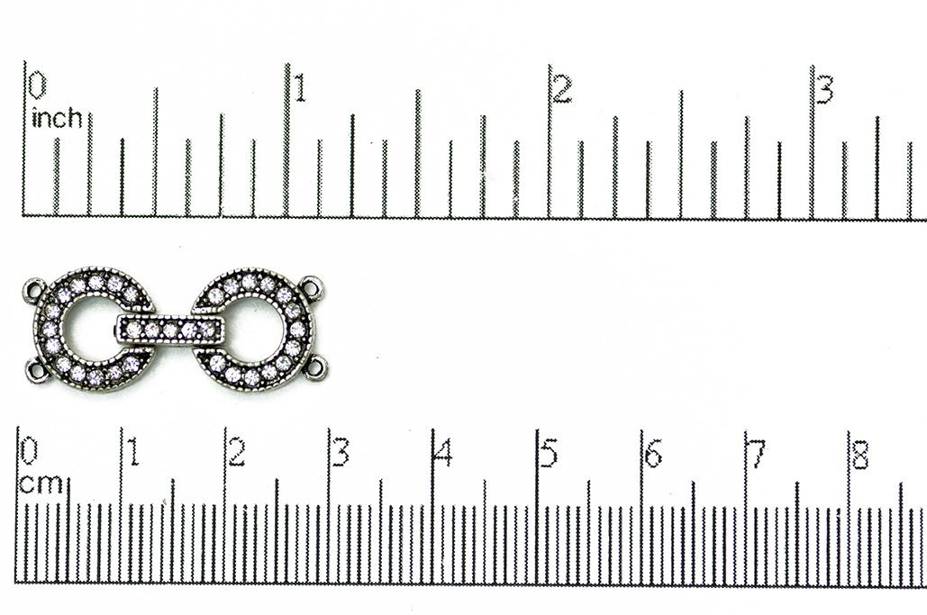Pavé Crystal Round Buckle Clasp 35x22mm - Luxurious, Secure Centerpiece for Jewelry, Style CL/30