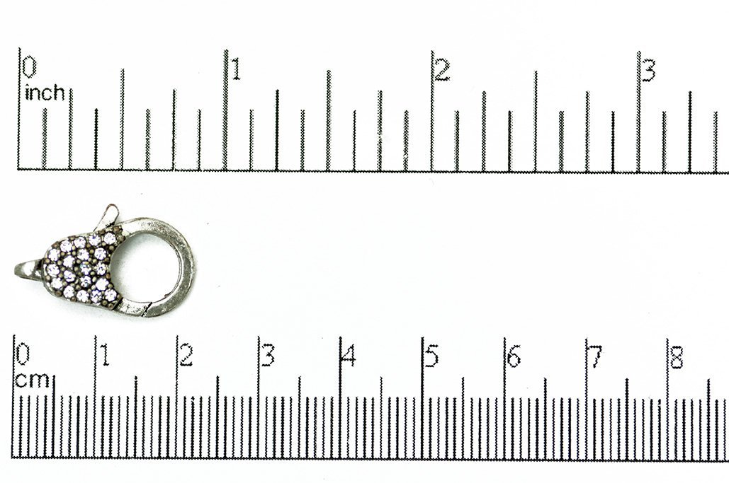 Elegant Pavé Crystal Lobster Clasp 21x13.5mm - Luxurious, Secure Closure for Necklaces and Bracelets, Sold Individually  CL/27