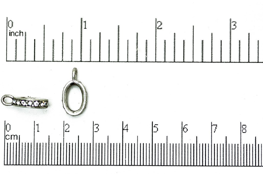 15mm x 8mm Pavé Crystal Oval Clasp Connector - Made of plated brass - Sold by the piece - CL/31