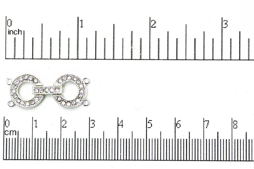 Pavé Crystal Round Buckle Clasp 35x22mm - Luxurious, Secure Centerpiece for Jewelry, Style CL/30