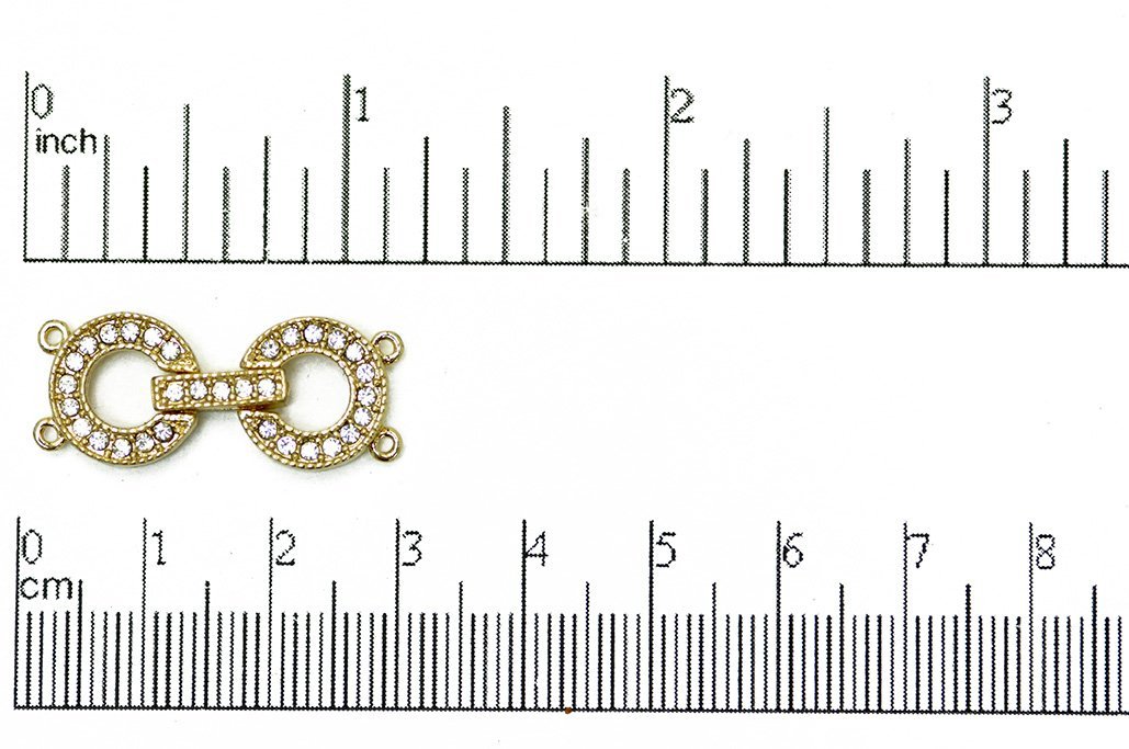 Pavé Crystal Round Buckle Clasp 35x22mm - Luxurious, Secure Centerpiece for Jewelry, Style CL/30