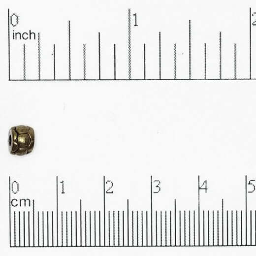 Tortoise Shell Texture Pewter Bead 4.7mm x 6.3mm in Silver & Gold - Sold by Pack of 100 - CBS5/B500