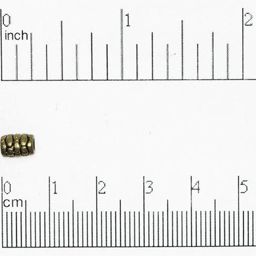 Brick Textured Bead 6.8mm x 4.9mm in Gold or Solid Pewter - Sold by Pack of 100 - CBS5/B1400