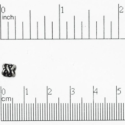 Textured Bead Made form Pewter - Available in Silver & Gold - Measures 5.2mm x 5.5mm - Sold in 100 Packs - CBS5/B1100