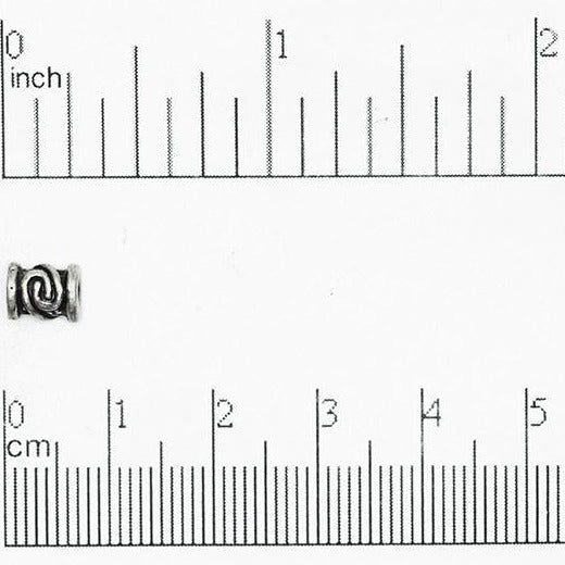 Twist Design Pewter Bead 6.9mm x 4.8mm in Silver & Gold - Sold by Pack of 100 - CBS5/B1700