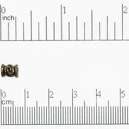 Twist Design Pewter Bead 6.9mm x 4.8mm in Silver & Gold - Sold by Pack of 100 - CBS5/B1700