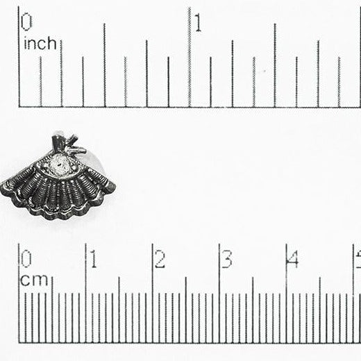 17mm x 13mm Hand Fan Post Earring - Made of Pewter - Sold Individually - CBSG26