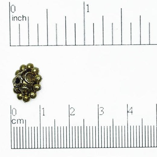 13mm x 9mm Bubble Lined Dome Bead - Made of Plated Pewter - Sold Individually - CBS195