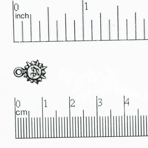 Smiley Face Sun Charm Pewter 12mm x 9mm sold Individually - CBS471