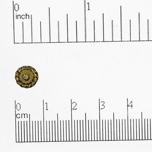 8mm x 3mm Rope Textured Rim Cone Bead - Made of Pewter - Sold Individually - CBS646