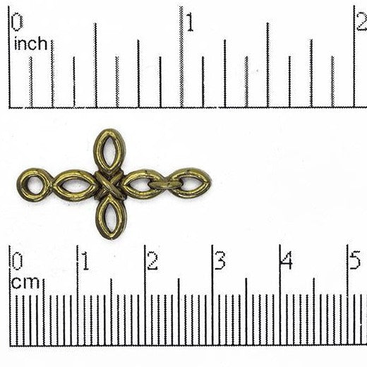 29mm x 16mm Bound Link Cross Charm - Made of Pewter - Sold Individually - CBS1260
