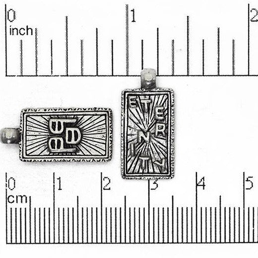 24mm x 11mm Japanese Negative Space Kanji (Eternity) Charm - Made of Pewter - Sold Individually - CBS1739