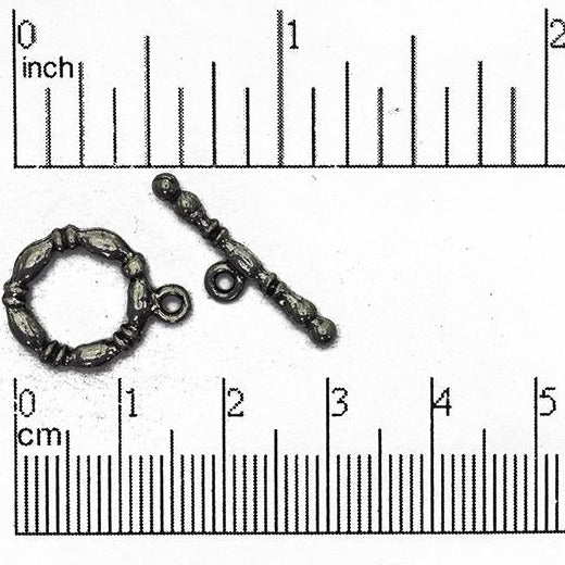 18mm x 14mm Loop and 23mm Bar Puffy Toggle - Made of Pewter - Sold as a Set - CBS1849