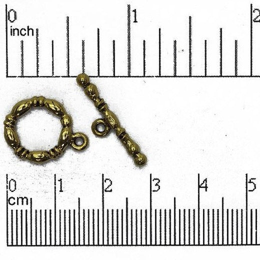 18mm x 14mm Loop and 23mm Bar Puffy Toggle - Made of Pewter - Sold as a Set - CBS1849