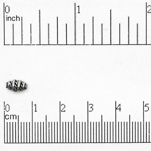 8mm x 5mm Inlaid Rope Spiral Bead - Made of Pewter - Sold Individually - CBS1916