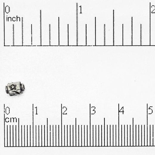 6mm x 4mm Moon and Star Tube Bead - Made of Pewter - Sold Individually - CBS1997