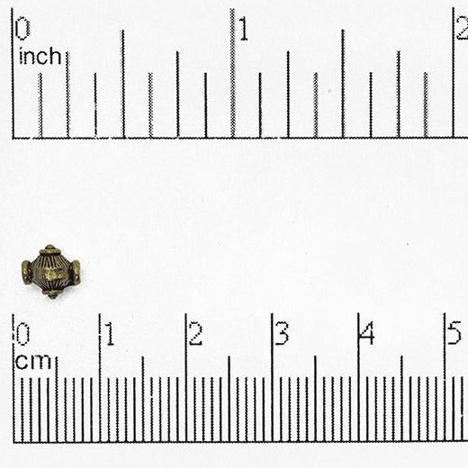 6mm Lined Octahedron Bead - Made of Pewter - Sold Individually - CBS2003