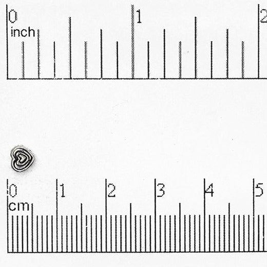 4mm Small Nested Heart Bead - Made of plated pewter - Sold individually - CBS2009