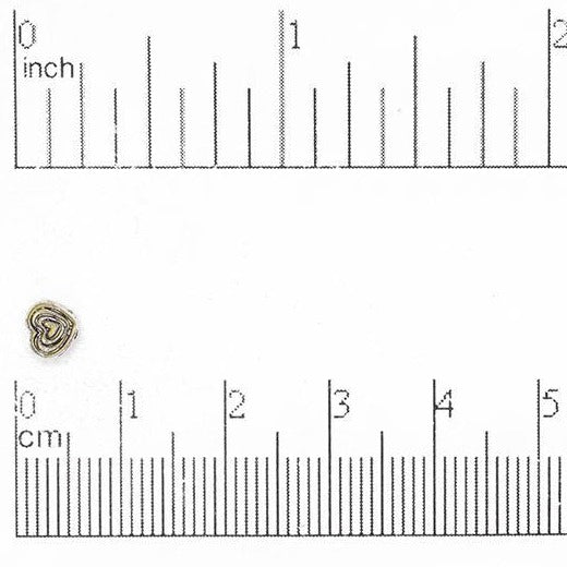 4mm Small Nested Heart Bead - Made of plated pewter - Sold individually - CBS2009