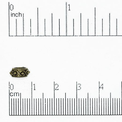Pewter Bead available in Silver & Gold measures 9mm x 4mm sold by the Piece - CBS2013