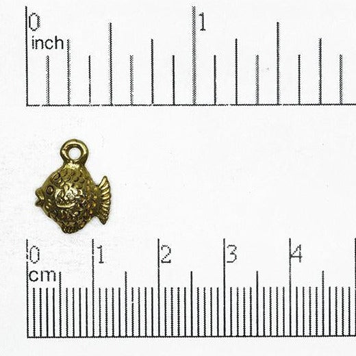 11mm x 14mm Angelfish Charm - Made of Pewter - Gold Finish - CBS2139
