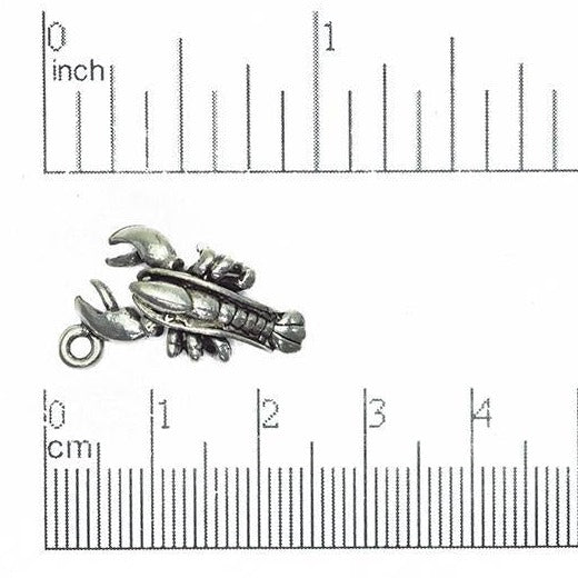 17mm x 12mm Gold or Pewter Lobster Charm - CBS2387
