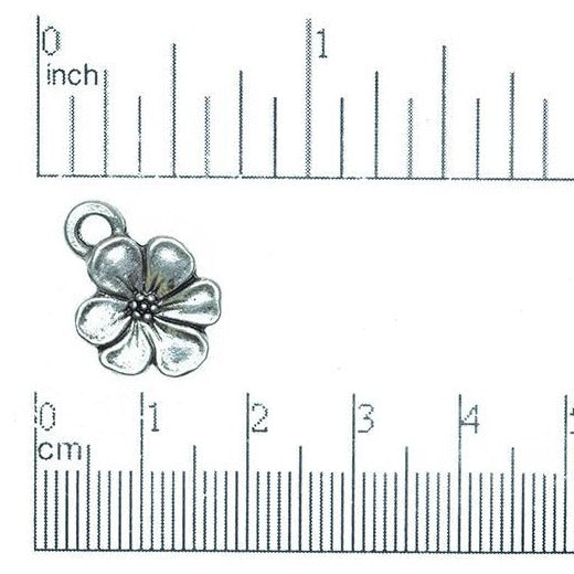 19mm x 14mm Gold or Pewter Daisy Charm - CBS2546