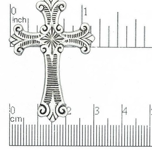 31mm x 49mm Gold or Pewter Gothic Style Cross Pendant - CBS2598