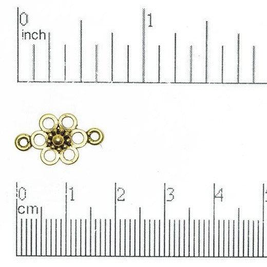 17mm x 10mm Gold or Pewter Flower Connector Sold by the Piece - CBS2637