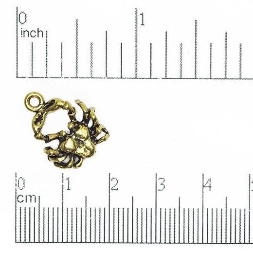 19mm x 14mm Gold or Pewter Crab Charm - CBS2668