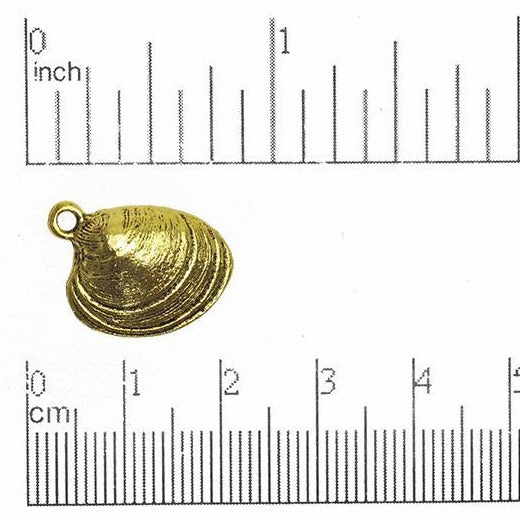 18mm x 12mm Gold or Pewter Clam Shell Charm - CBS2738