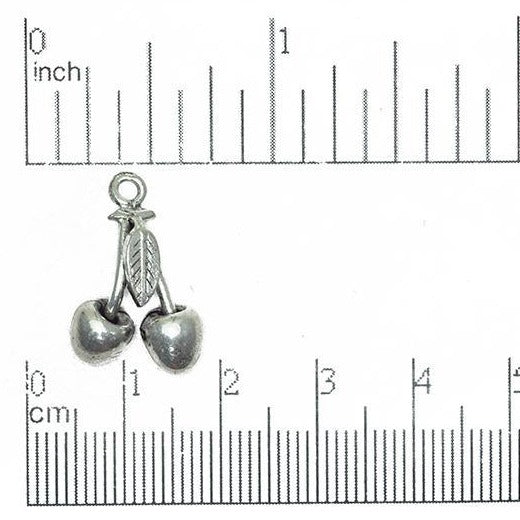 13mm x 21mm Gold or Pewter Pair of Cherries Charm - CBS2815